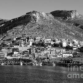 Pothia waterfront, Kalymnos 2, monochrome by Paul Boizot