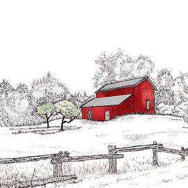 Pretty Red Barn by Fine Art By Edie