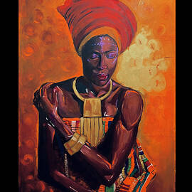 Pretty woman original african traditionnel painting  by Walid Benkhali