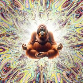 Primal Enlightenment - Orangutan Om by Patrick Zion