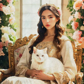 Princess with Cat by Femina Photo Art By Maggie