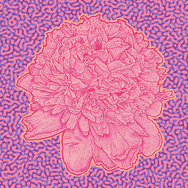 Psychedelic abstract background with pink flower by Jumpingsack