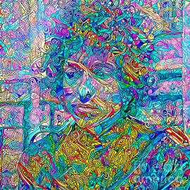 Psychedelic Sixties Bob Dylan Like A Rolling Stone 20201217 square by Wingsdomain Art and Photography