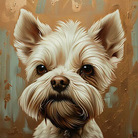 Puppy Westy Dog Art Print 3 by Jose Alberto