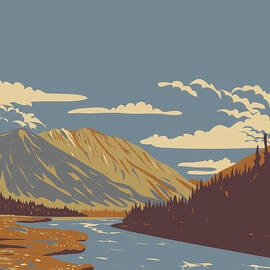 Quill Creek in Kluane National Park and Reserve Yukon Canada WPA Poster Art by Aloysius Patrimonio
