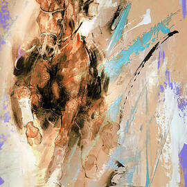Racing horse abstract art 12 by Gull G