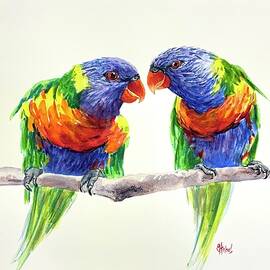 Rainbow Lorikeets by Chris Hobel
