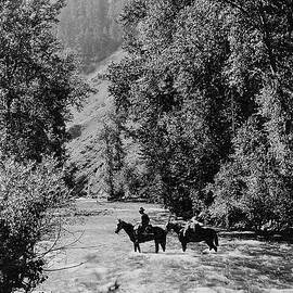 Ranger Crossing the Wenaha River by Vintage Photography