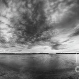 Rathtrevor Beach Black And White Panorama 2 by Bob Christopher