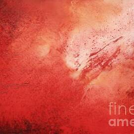 red abstract background on canvas texture by N Akkash