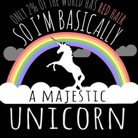 Red Hair Majestic Unicorn Funny Redhead by Flippin Sweet Gear