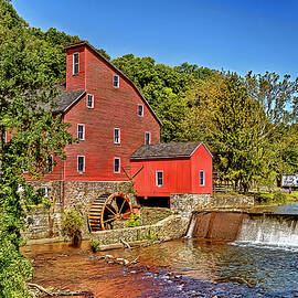 Red Mill, Clinton, New Jersey autumn scenic by Geraldine Scull