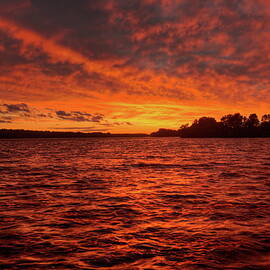 Red Waves On Lake Wausau by Dale Kauzlaric