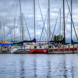 Reflections and Boats at the Harbor II by Debra and Dave Vanderlaan