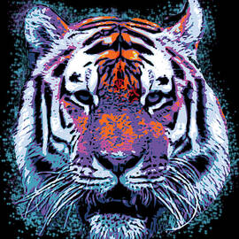 Retro 80s Tiger Face Splatter Paint by Flippin Sweet Gear