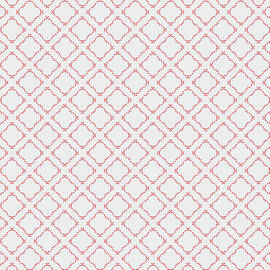 Retro Square Petal Frame Pattern - White and Red by Studio Grafiikka