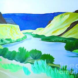 Rio Chama River State of New Mexico Painting river southwest west New Mexico dessert Rio Chama mountains landscape western Santa fe clouds landscape mountains painting reflection in water river by N Akkash