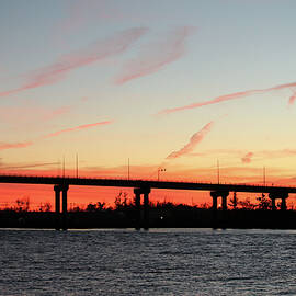 River Bridge At Sundown by Cynthia Guinn