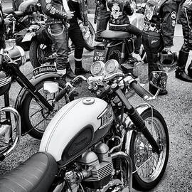 Rockers and British Motorcycles Monochrome by Tim Gainey