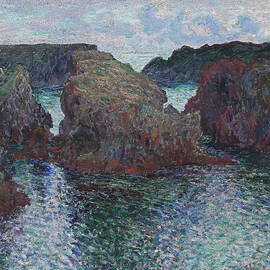 Rocks at Port-Goulphar, Belle-Ile. Claude Monet, French, 1840-1926. by claude monet