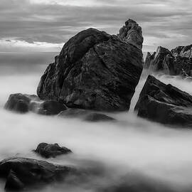 Rocks in Rough Waters Mono by Jan Fijolek