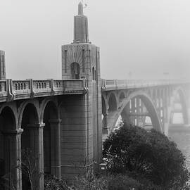 Rogue River Bridge in Fog by Mike Lee