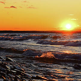 Rough Waters Sunset by Vi Ray