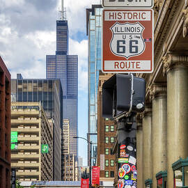 Route 66 Begin Sign - Chicago, Illinois by Susan Rissi Tregoning