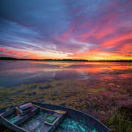 Row boat sunset by Mark Papke