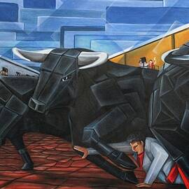 Running of the Bulls by Ruben Archuleta - Art Gallery