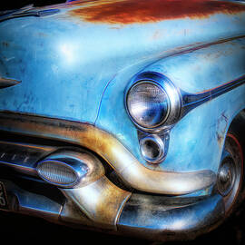 Rust And Blue Classic Car Textured Photograph by Ann Powell