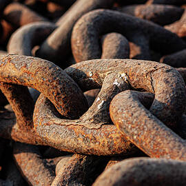 Rusted chain links by Ameya M