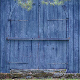 Rustic Blue Barn Doors  by Louise Allain
