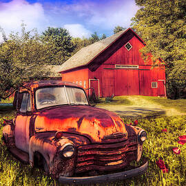 Rusty Reds in Poppies Early Autumn by Debra and Dave Vanderlaan