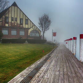 Saint Clair Inn Boardwalk in Fog 081022 by Mary Bedy