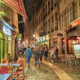 Saint Jean street in Vieux Lyon, France by Patricia Hofmeester