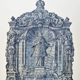 Saint Lawrence mosaic at Sao Lourenco church in Almancil by Angelo DeVal