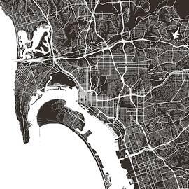 San Diego United States Wolf Plane Map by World Art Collective