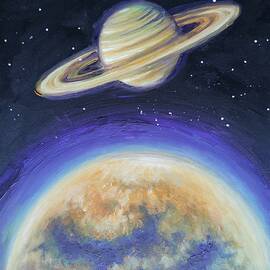 Saturn and Titan by Chirila Corina