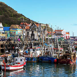 Scarborough Town And Harbour Fishing Boats by Paul Thompson
