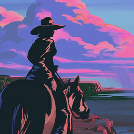 Scenic Sunset Canyon Cowgirl