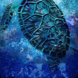Sea Turtle Deep Sea Blue by Jeremy Lyman