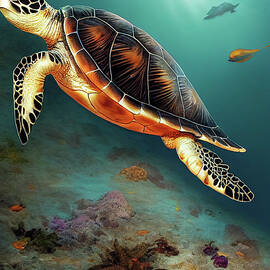 Sea Turtle in the Ocean by Billy Bateman