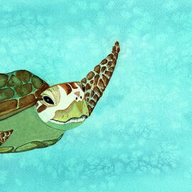 Sea Turtle Watercolor Art Print by Deborah League
