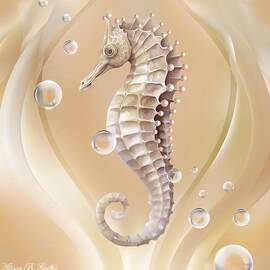 Seahorse in Beige Pearl by Allison Griffin