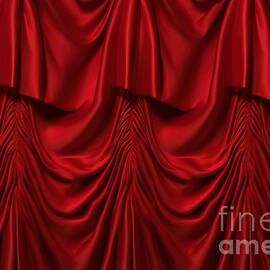 seamless red theater curtains background luxurious silky velvet tileable drapes texture repeat pattern for performance or promotion backdrop a high resolution 3d rendering by N Akkash