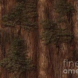 seamless tree bark background texture closeup tileable panoramic natural wood oak fir or pine forest woodland surface pattern rustic detailed dark reddish brown wallpaper backdrop 3d rendering by N Akkash