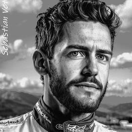 Sebastian Vettel - Sketch by Marc Etherington