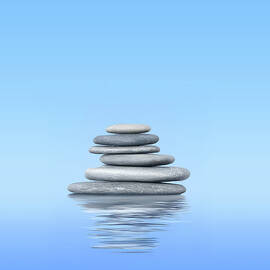 Serene Stone Stack Fine Art Photograph by Bob Orsillo - A Perfect Balance of Nature and Tranquility by Bob Orsillo