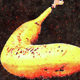 Sexy Ripe Banana Watercolor  by Shelli Fitzpatrick